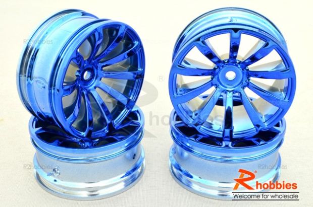 Комплект дисків коліс для шосейних автомоделей 1/10 (Сині)  , Фото 1