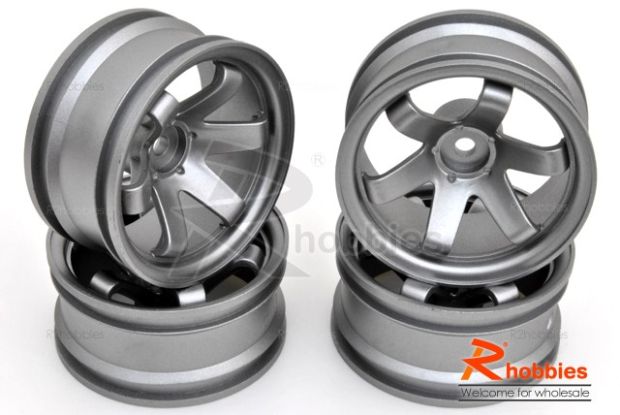 Комплект дисків коліс для шосейних автомоделей 1/10 RC Car(Срібні)  , Фото 1