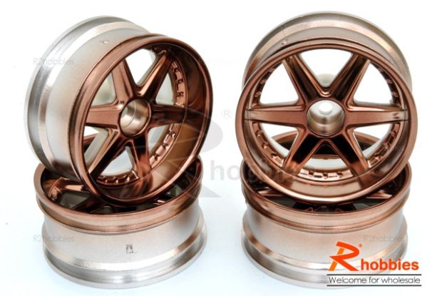 Комплект дисків коліс для шосейних автомоделей 1/10 (Бронзові)  , Фото 1