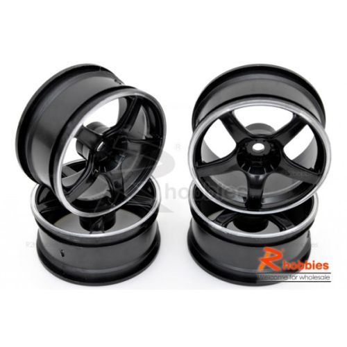 Комплект дисків коліс для шосейних автомоделей 1/10 RC Car(Срібно-чорні)  , Світлина 1