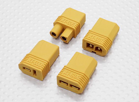 Комплект перехідників Multi-Plug з XT60 на (T-подібний/EC3/TRX/Tamiya), Фото 1