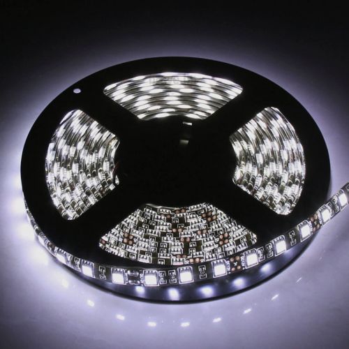 LED cтрічка 5050, холодний білий колір,чорна основа, вологозахищена IP65 (5см), Світлина 1