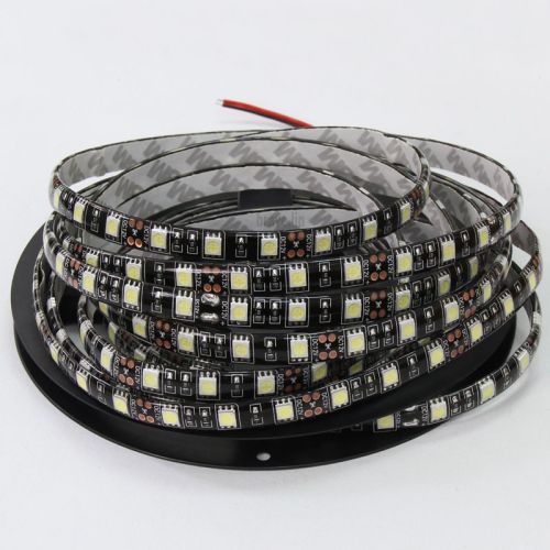 LED cтрічка 5050, холодний білий колір,чорна основа, вологозахищена IP65 (5см), Світлина 2