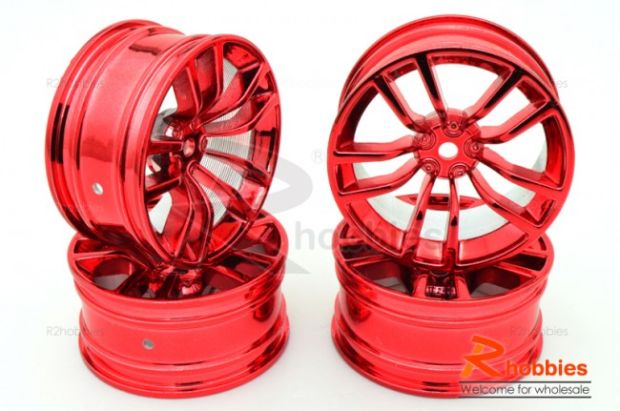 Диски алюмінієві 1/10 RC On-Road DRIFT (червоні), Світлина 1
