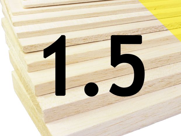 Пластина бальзова 1.5x100x1000мм (Легка), Світлина 1