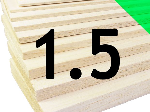 Пластина бальзова 1.5x100x1000мм (Середня), Світлина 1