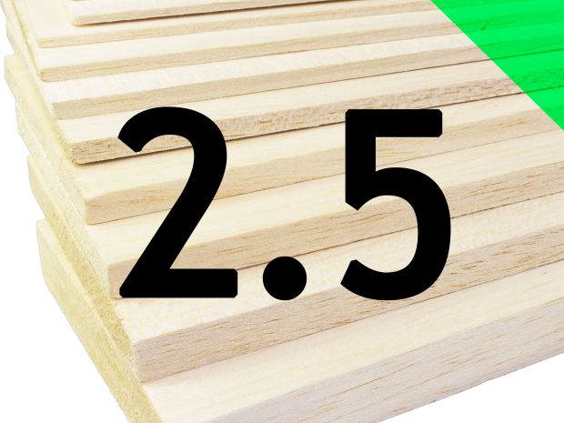 Пластина бальзова 2.5x100x1000мм (Середня), Світлина 1