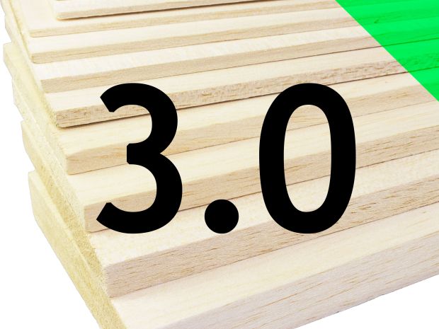 Пластина бальзова 3x100x1000мм (Середня), Світлина 1