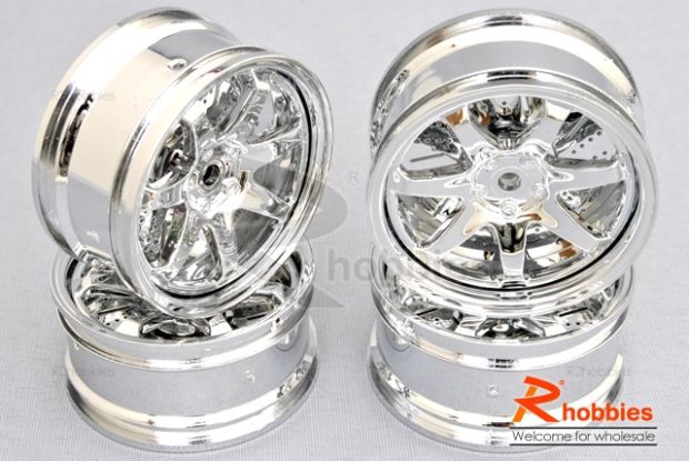 Комплект дисків коліс для шосейних автомоделей 1/10 (срібні), Фото 1