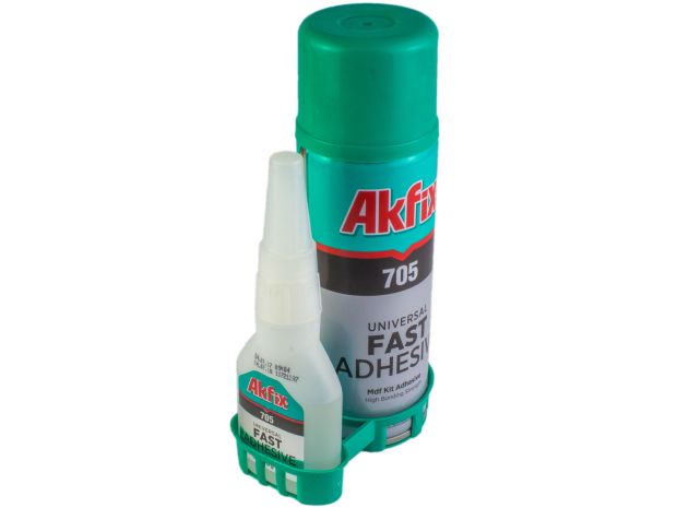 Клей цианоакрилатний з активатором Akfix 705 (50г + 200мл), Світлина 1