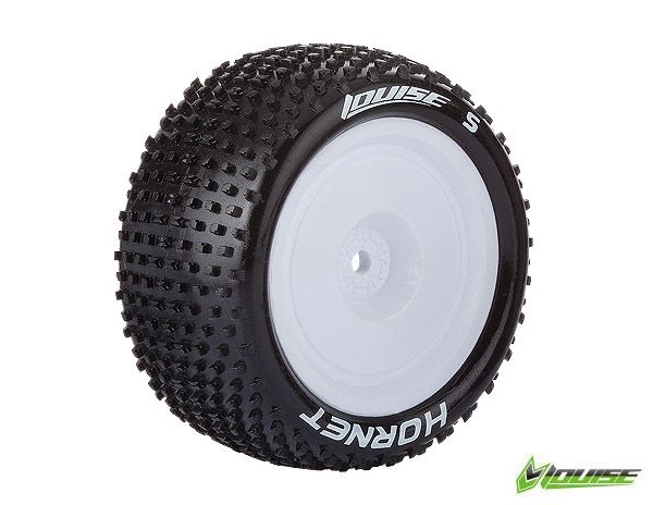 Колеса Louise Buggy 1/10 E-HORNET Soft 12мм задні білі (пара), Світлина 1