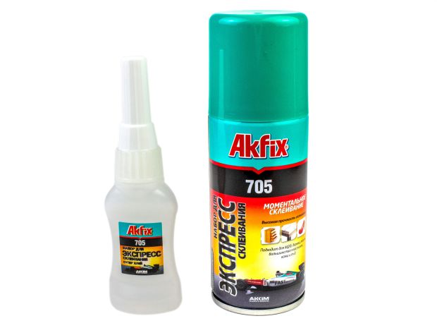Клей цианоакрилатний з активатором Akfix 705 (25г + 100мл), Світлина 1
