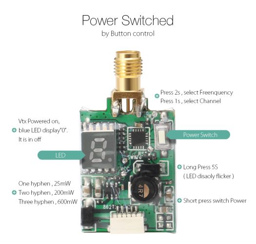 Відеопередавач Eachine TX526 5.8GHz 600mW, Світлина 5