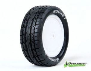 Колеса Louise Buggy 1/10 E-ROCKET Soft 12мм передні білі (пара) , Світлина 1