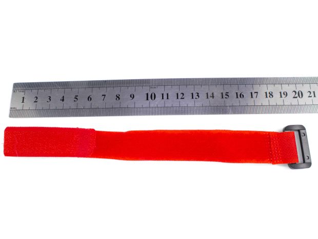 Ремінець (25см) для фіксації акумулятора на липучці (червоний), Світлина 2