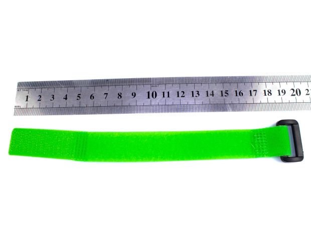 Ремінець (25см) для фіксації акумулятора на липучці (салатовий), Світлина 2