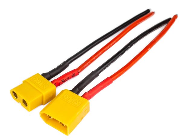 Силовий роз’єм XT60 (папа+мама) з дротом 10см, Світлина 1