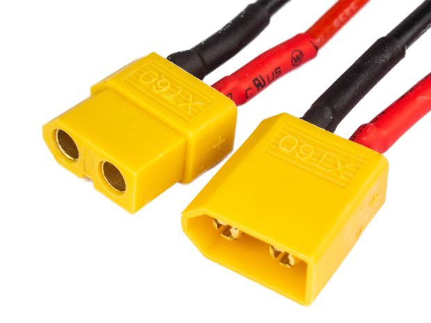 Силовий роз’єм XT60 (папа+мама) з дротом 10см, Світлина 2