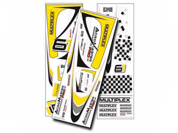 Набір наліпок для авіамоделі Multiplex AcroMaster PRO (жовтий), Світлина 1
