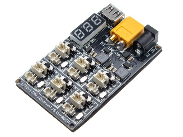 Зарядний пристрій AKK для 6-ти 1S LiPo/LiPoHV акумуляторів, Фото 1