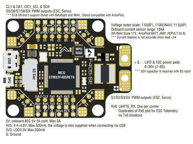 Польотний контролер Matek F405-SE, Світлина 7
