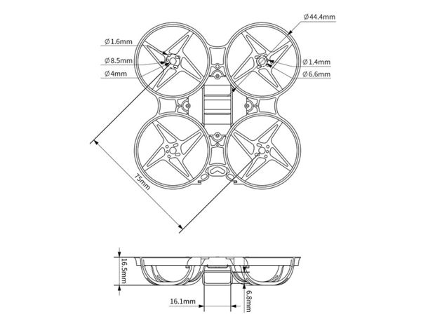 Рама BetaFPV Meteor75 (Blue), Світлина 3