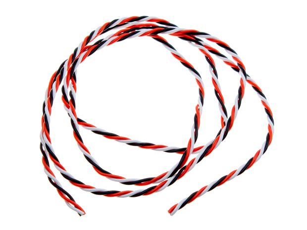 Сплетений дріт для сервомеханізмів 26AWG 1м (чорний,червоний,білий), Фото 1