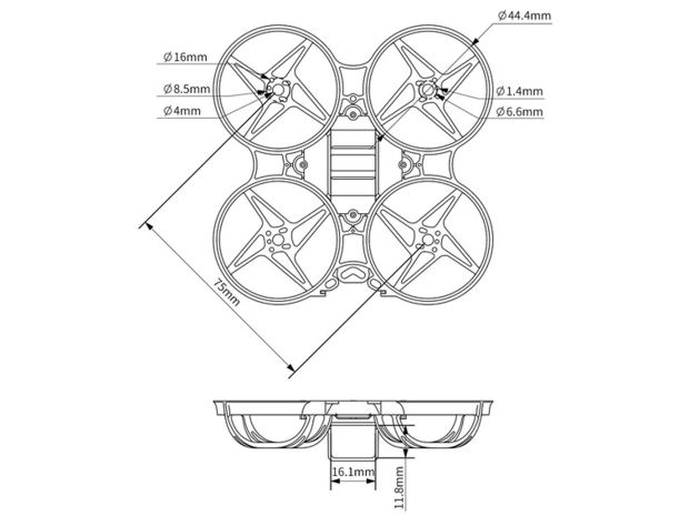 Рама BetaFPV Beta75X V2 (White), Світлина 3