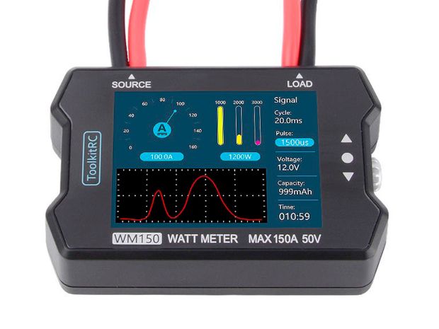 Ватметр ToolkitRC WM150 50В/150А, Світлина 1