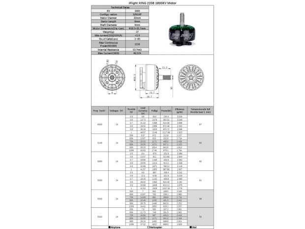 Двигун безколекторний iFlight XING X2208-1800kv, Фото 4