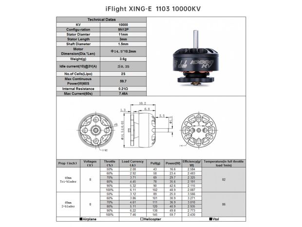 Двигун безколекторний iFlight XING-E Micro 1103-10000kv, Світлина 2