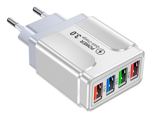 Мережевий 4-ох портовий USB блок живлення 5.1А, Фото 1