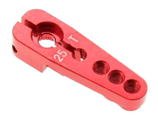 Алюмінієва качалка 25Т 29.5мм для сервомеханізмів (червона), Світлина 1