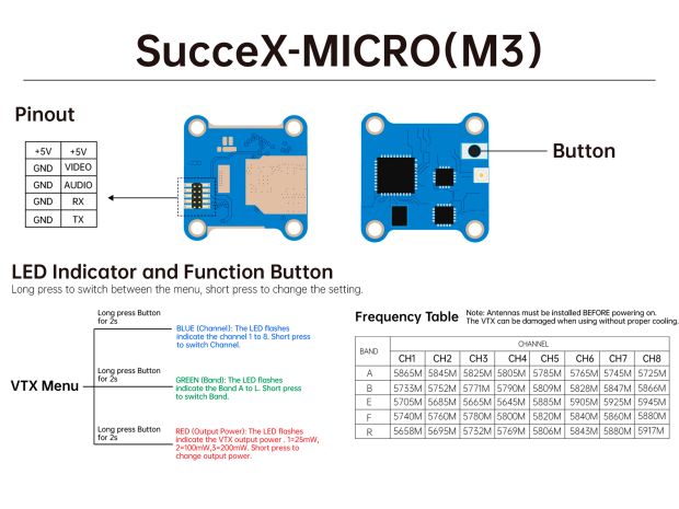Відеопередавач iFlight SucceX Micro V2 5.8GHz 200mW, Фото 4
