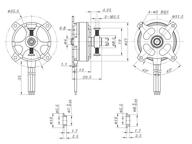 Двигун безколекторний SunnySky X2204-1480kv, Світлина 5