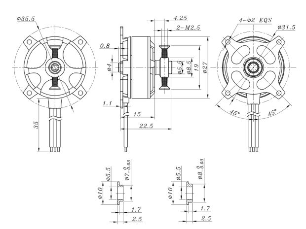 Двигун безколекторний SunnySky X2206-1500kv, Світлина 6