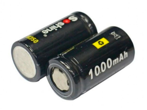 Акумулятор Soshine Li-Ion 18350 1000mAh 3.7V (2шт), Світлина 2