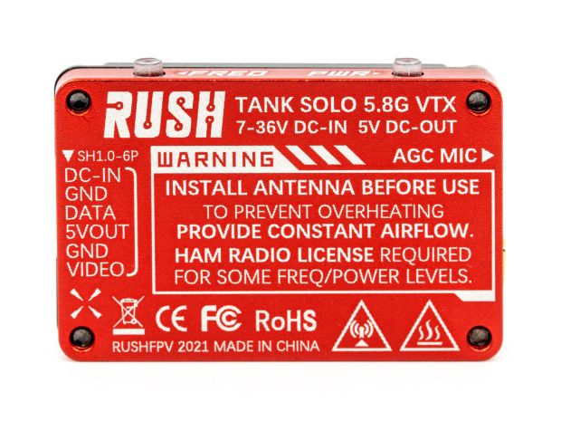 Відеопередавач RUSH Tank Solo 5.8GHz 1600mW, Світлина 3