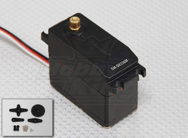 Сервомеханізм аналоговий SM-S8330M 137g/23.8kg/0.27sec (4.8V), Світлина 1