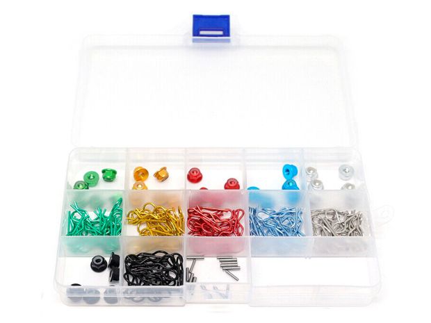 Набір кліпс з гайками М4 для автомоделей 1/10 / 1/12 (180шт), Світлина 1