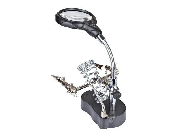 Тримач плат і паяльника TE-801 з LED-підсвіткою (третя рука), Фото 2