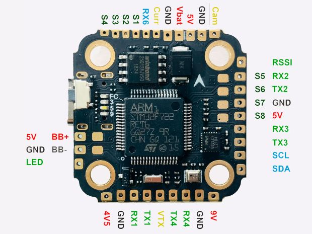 Aocoda F722 Mini V1.0 (польотний контролер F7 + регулятор 4в1 25А/35A), Світлина 5