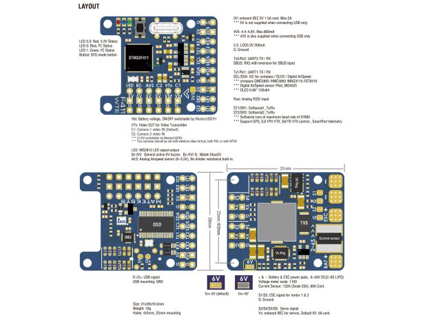 Польотний контролер Matek F411-WTE, Світлина 4