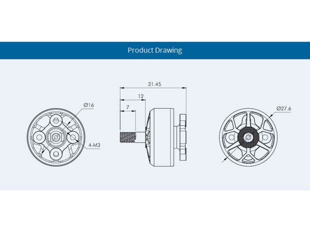 Двигун безколекторний T-Motor Velox V2207.5-2550kv V2, Світлина 4