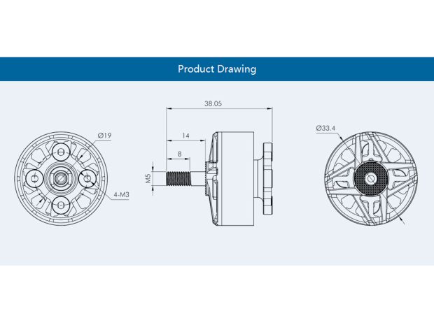 Двигун безколекторний T-Motor F100 2810-1100kv, Світлина 5