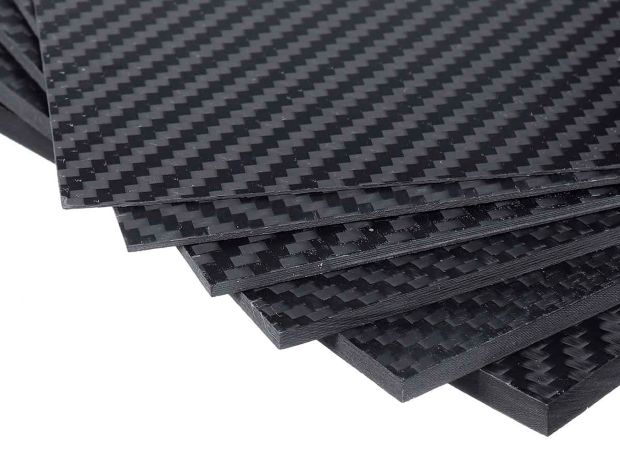 Пластина карбонова 2мм x 510мм x 400мм (3K Plain плетіння), Світлина 1