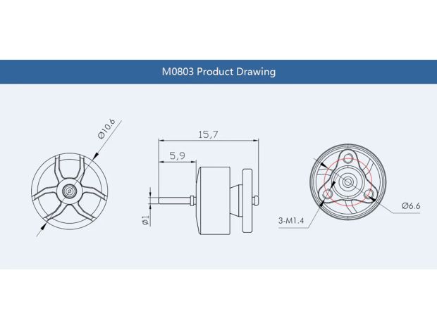 Двигун безколекторний T-Motor M0803-19000kv, Світлина 4