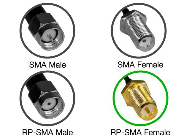 Подовжувач антени з MMCX (кутовий) на RP-SMA (Female) 95мм, Фото 2