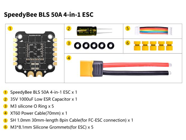 Регулятор безколекторний 4в1 SpeedyBee BLS 50A (BLHeli_S), Фото 3