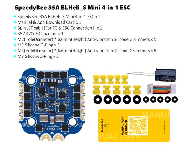 Регулятор безколекторний 4в1 SpeedyBee Mini 35A (BLHeli_S), Світлина 2